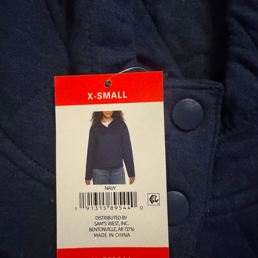 NWT xs lands end navy quilted pullover - Picture 2 of 2